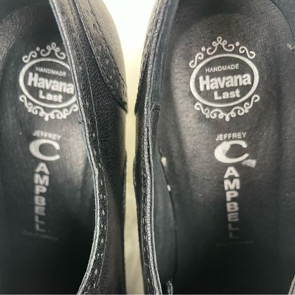 Jeffrey Campbell | Oxford heel bootie 37 (7 US) front lace up,black 3 1/… - Picture 4 of 8